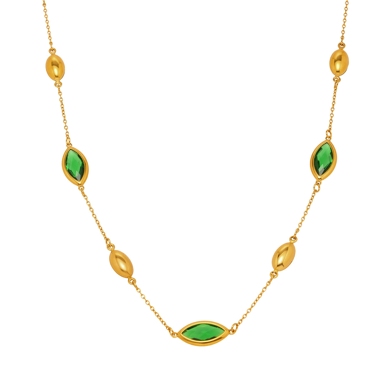 Multi Faceted Translucent Glass Collarbone Necklace