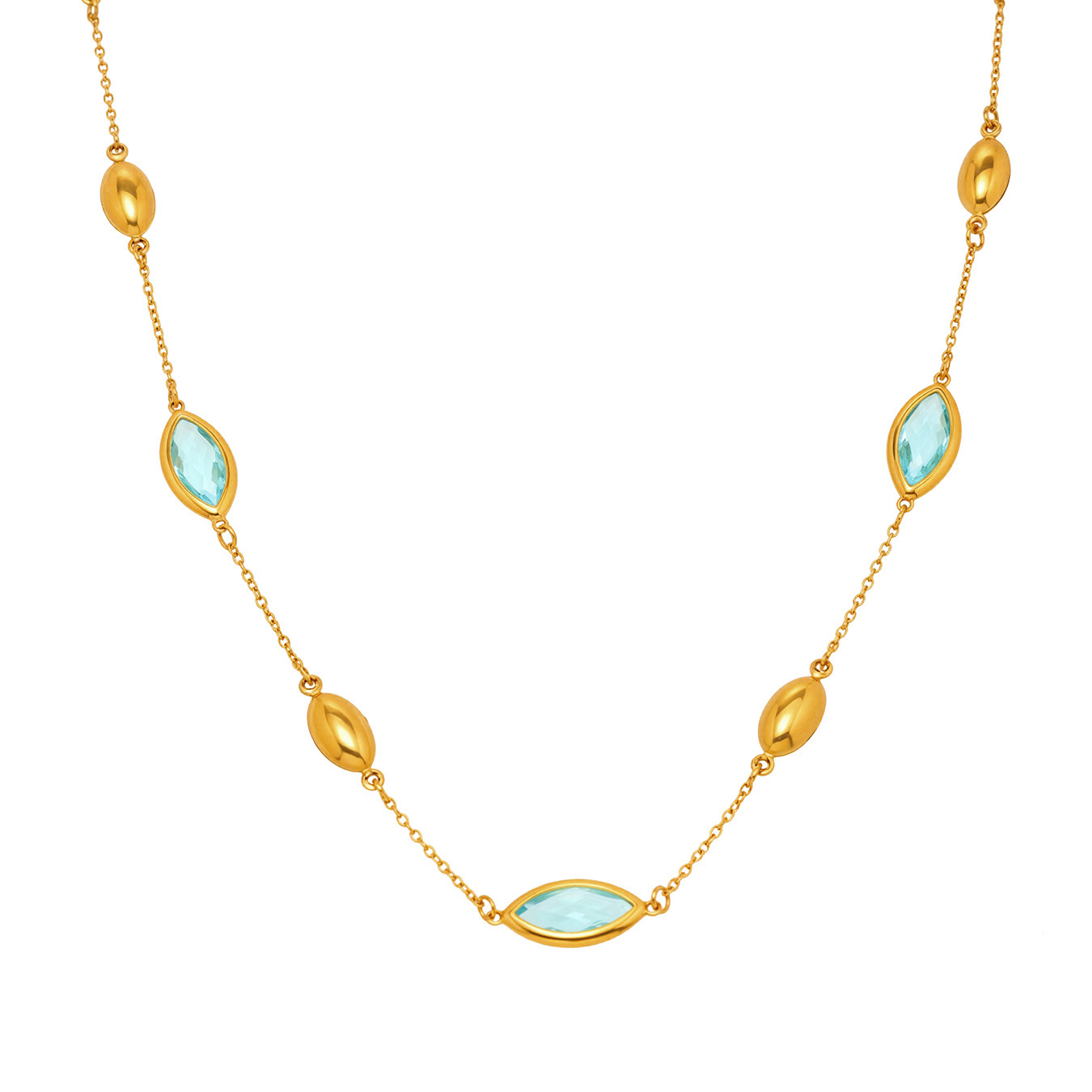 Multi Faceted Translucent Glass Collarbone Necklace