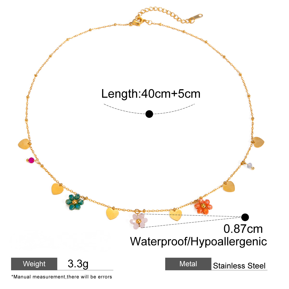 Stainless Steel Beach Vacation Necklace Combination