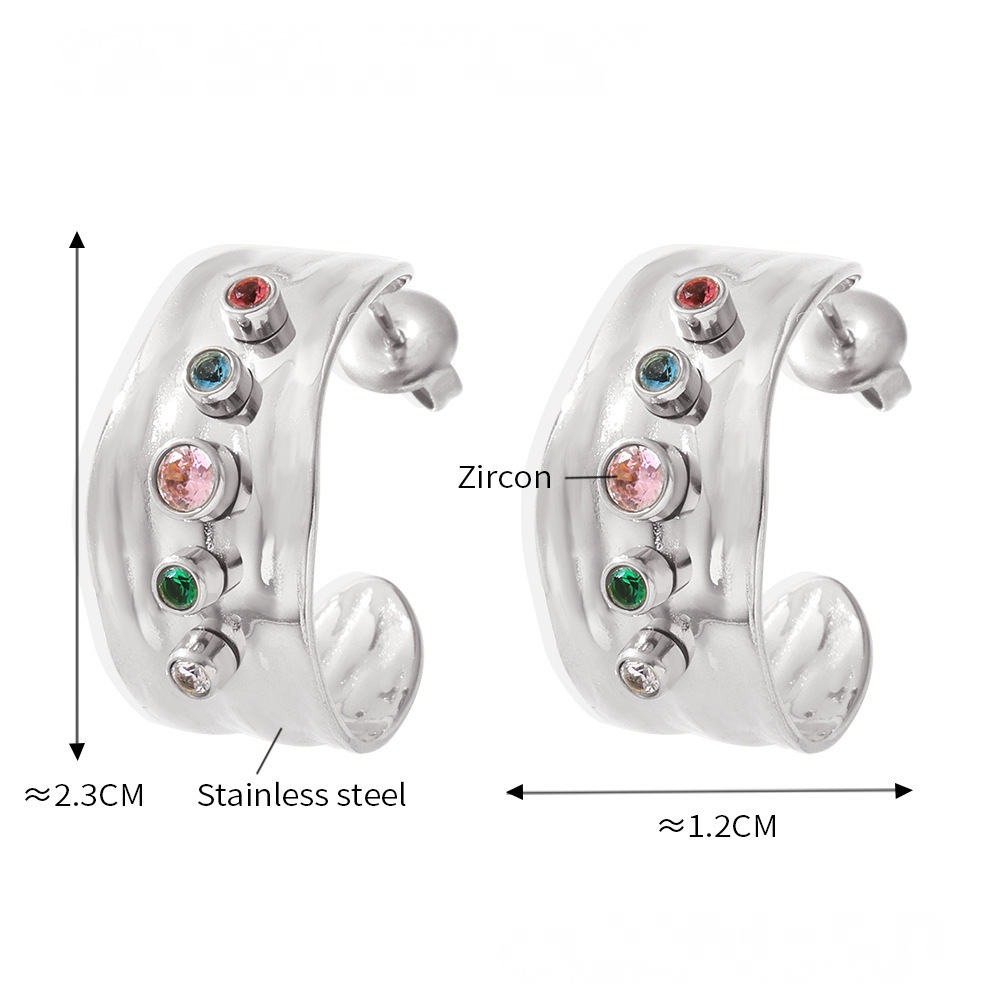 Cubic Zirconia Cuff Ring Hoop Earrings Jewelry Suit