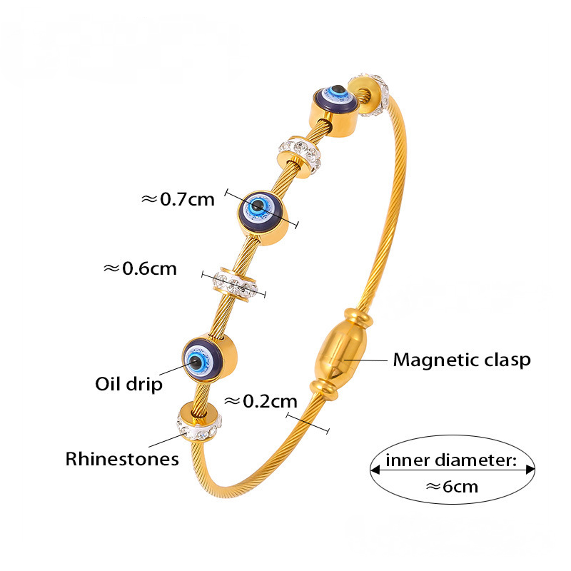 Evil Eye Oil Drop Vintage Bangle Bracelet