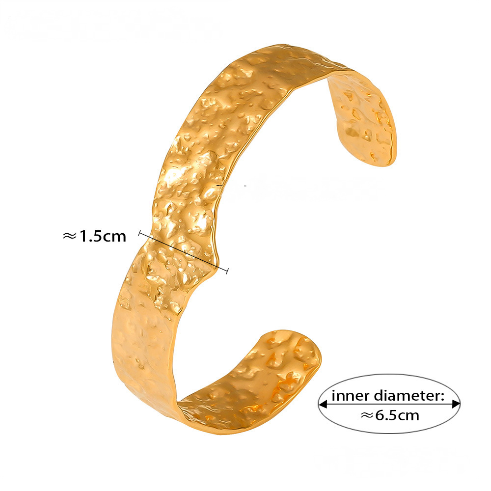 Stainless Steel Hammered Heart Shaped Cuff Bracelet