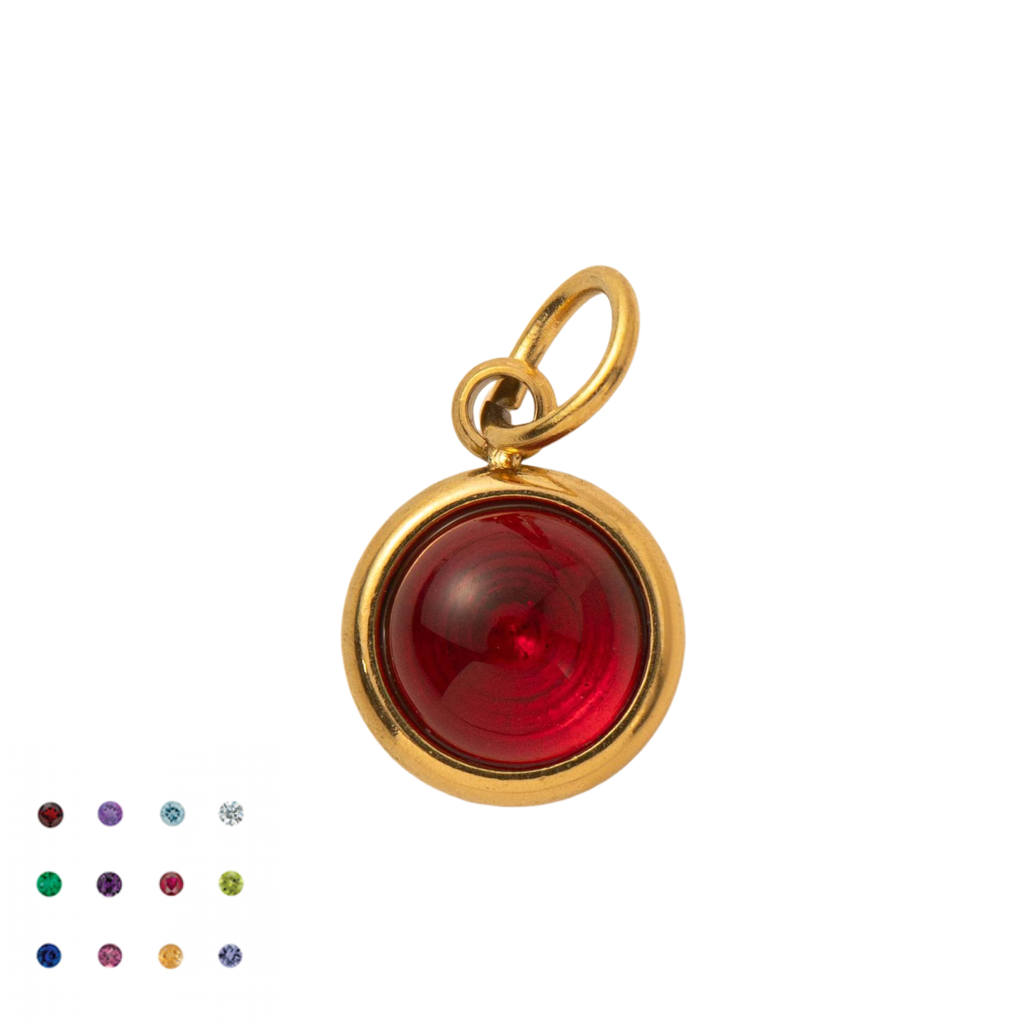 Stainless Steel Twelve Birthstone Round Pendant