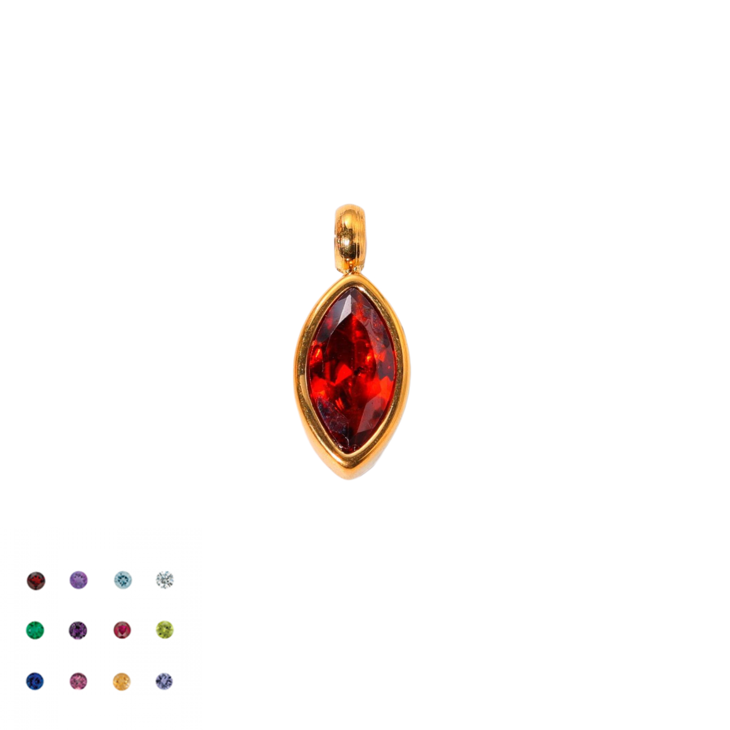 Water Drop Birthstone Stainless Steel Pendant