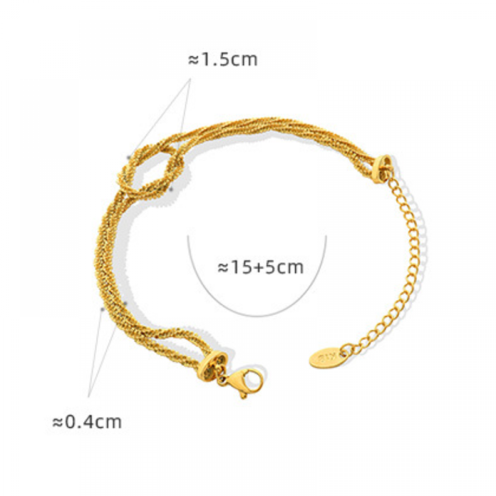 Stainless Steel Geometric Knotted Bracelet