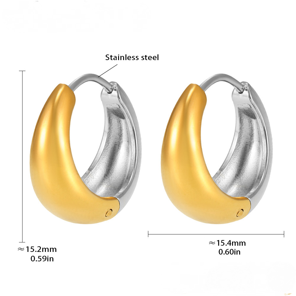 Polished Minimalist Stainless Steel Huggie Earrings