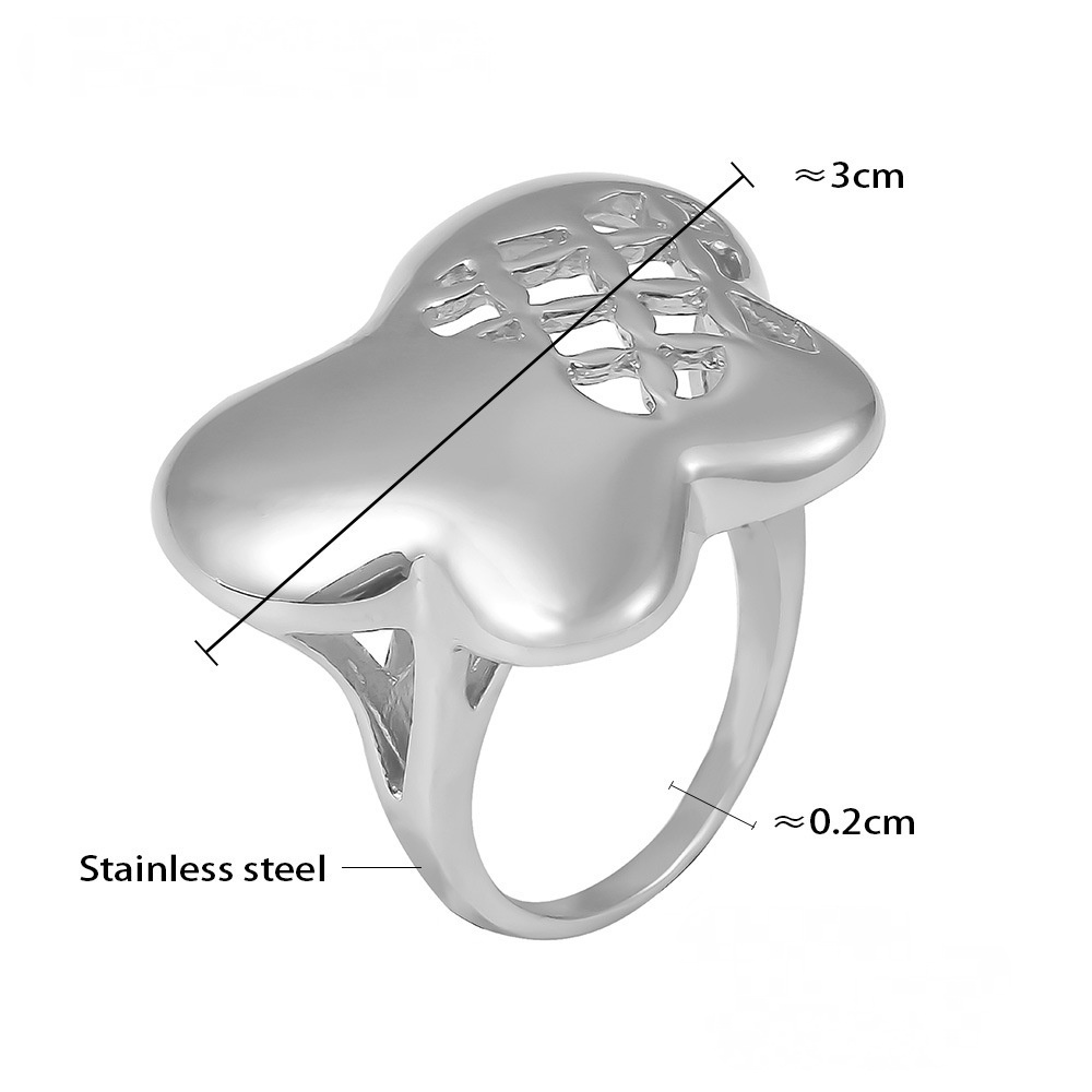 Stainless Steel Butterfly Hollow Ring