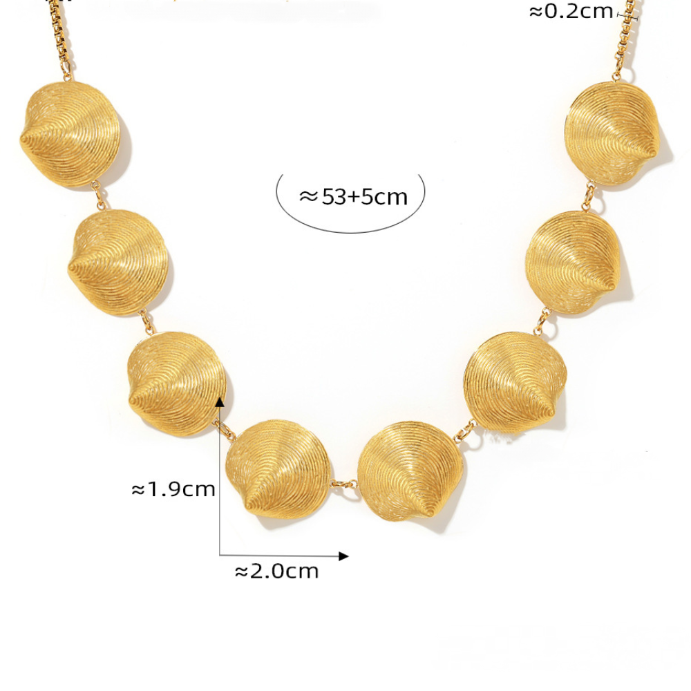 Stainless Steel Shell Necklace Earrings Jewelry Suit