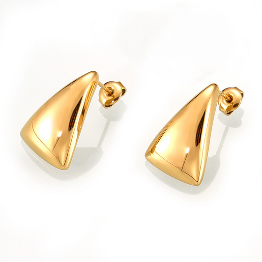 Stainless Steel Triangle Polished Stud Earrings