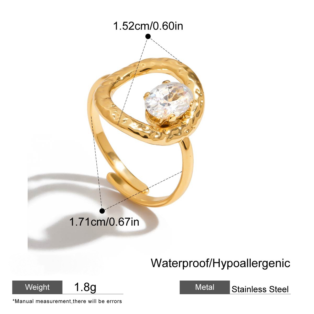 Stainless Steel Cubic Zirconia Ring Combination