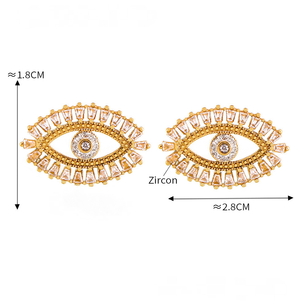 Evil Eye Inlay Cubic Zirconia Bracelet Necklace Earrings Jewelry Suit