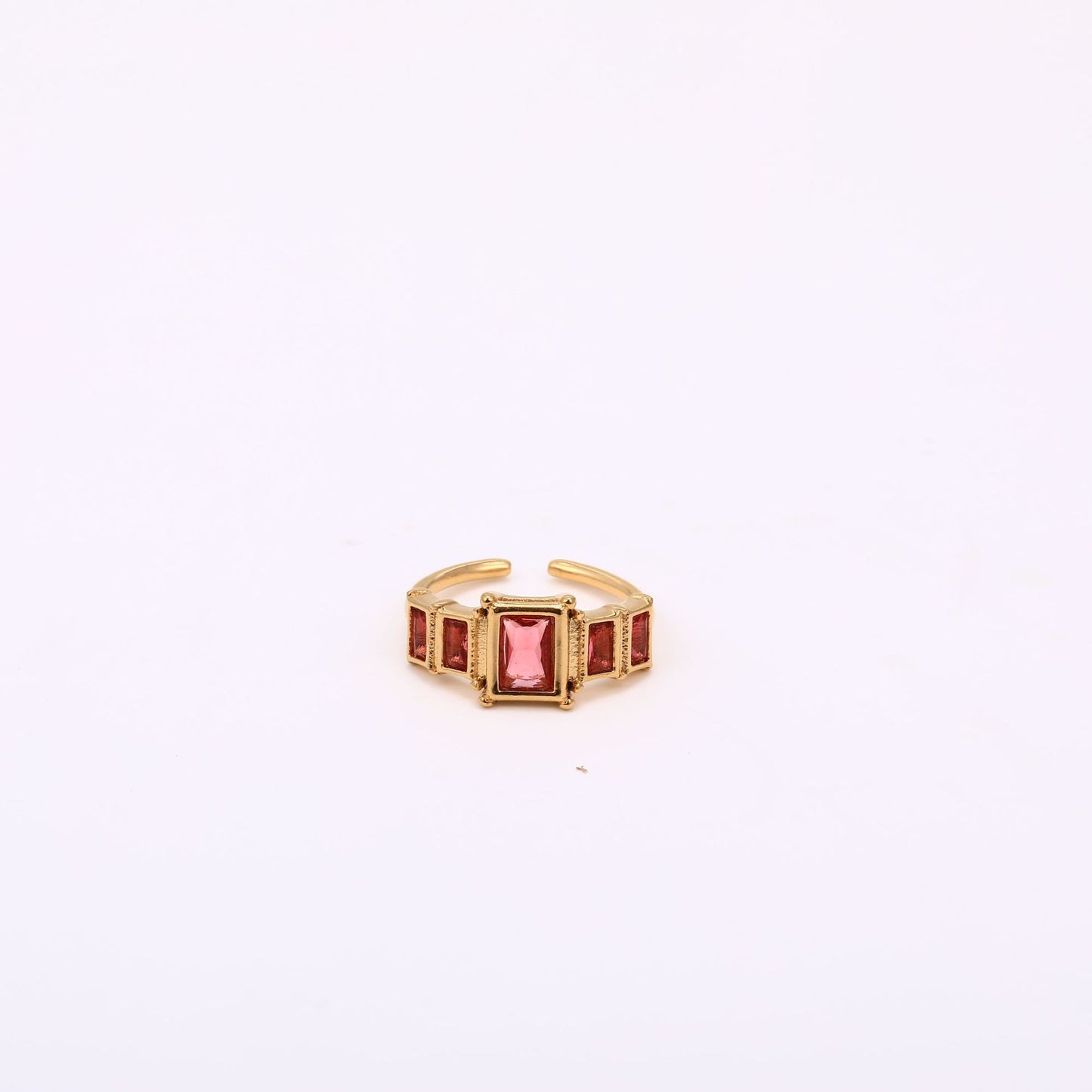 Stainless Steel Square Birthstone Ring