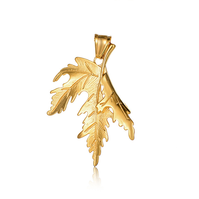 Collier feuille en acier inoxydable