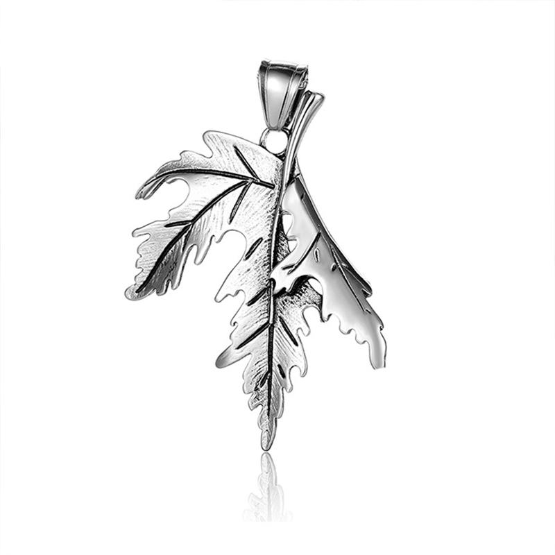 Collier feuille en acier inoxydable