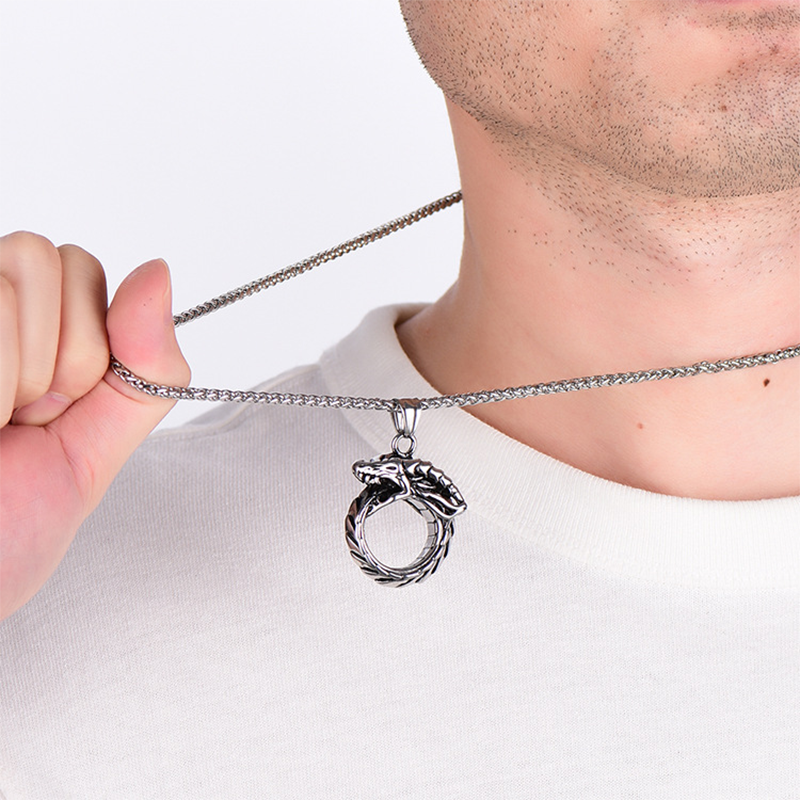 Collier Ouroboros en acier inoxydable