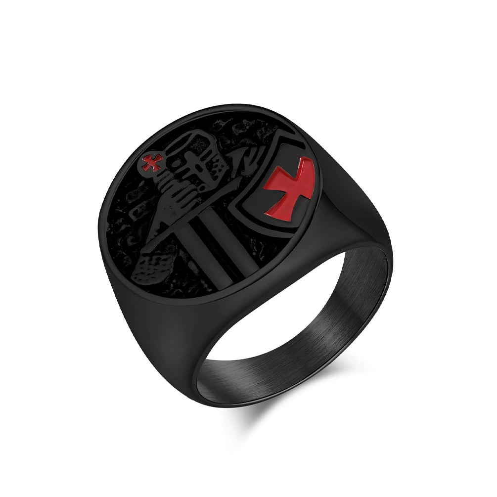 Templar Shield Crusader Stainless Steel Ring