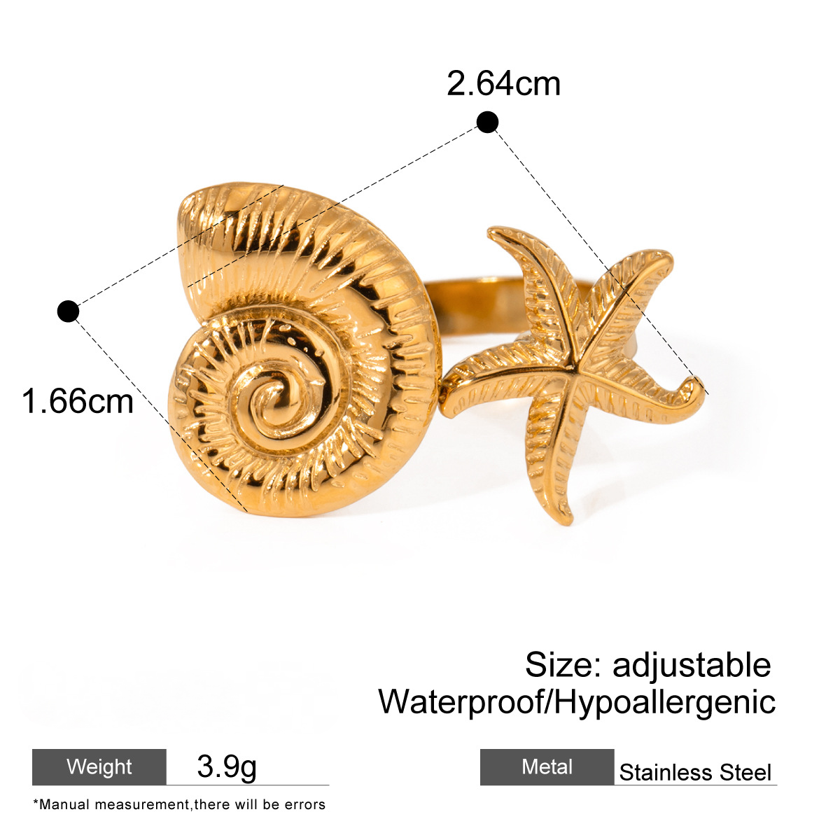 Stainless Steel Ocean Series Ring Combination