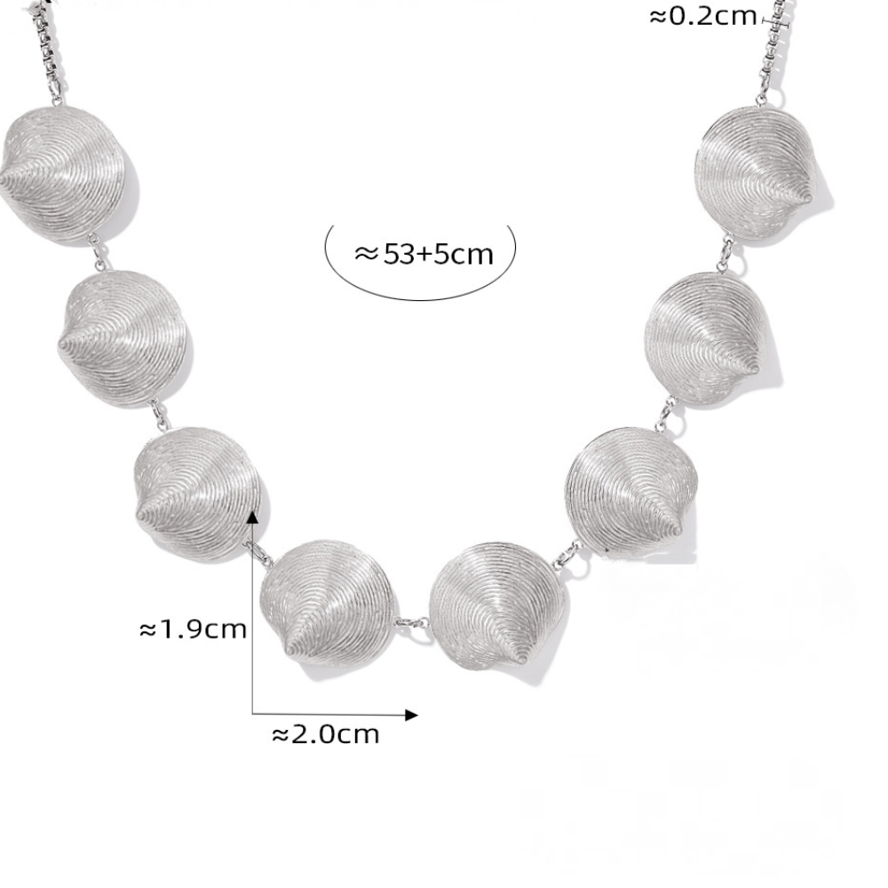 Stainless Steel Shell Necklace Earrings Jewelry Suit