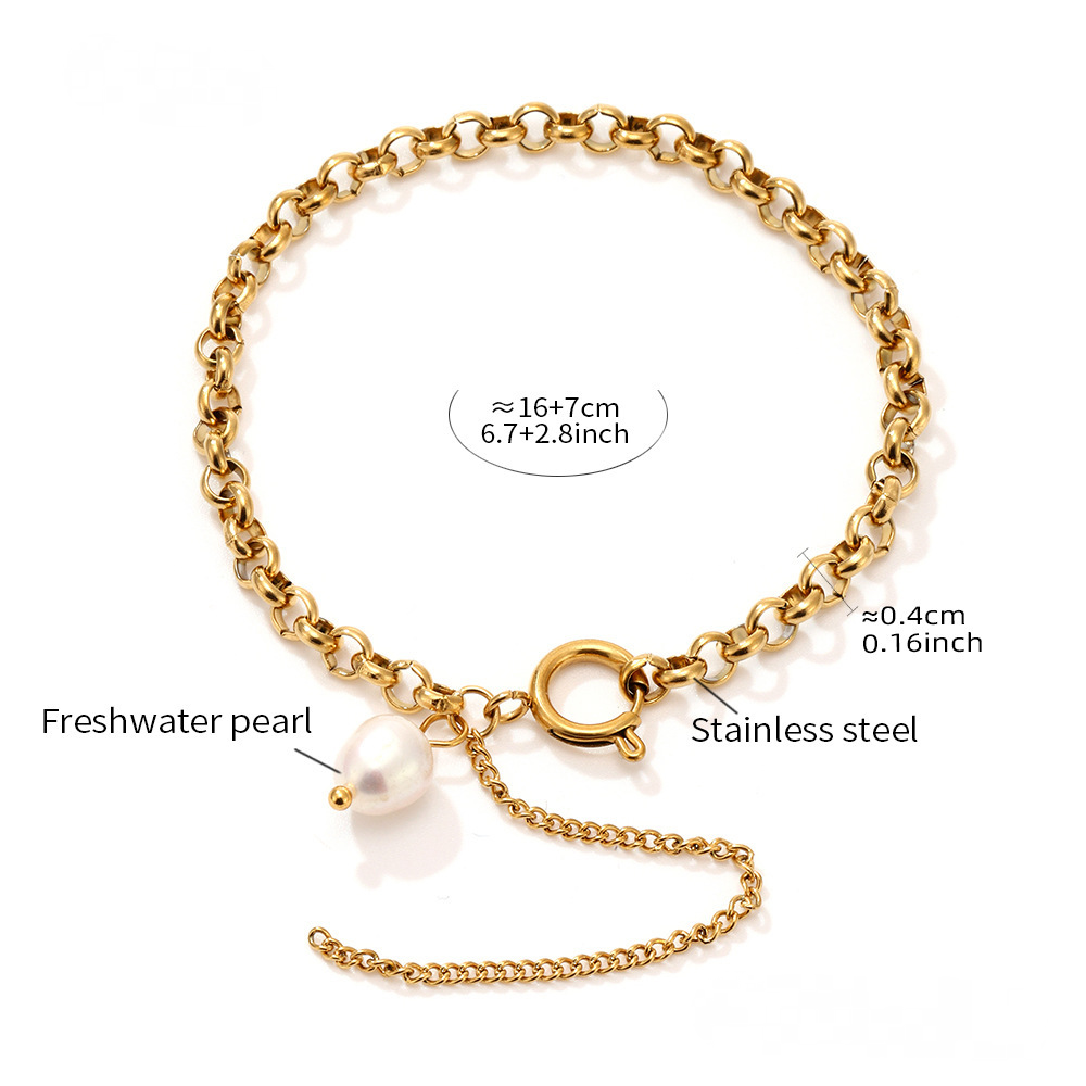 Baroque Freshwater Pearl Stainless Steel Bracelet