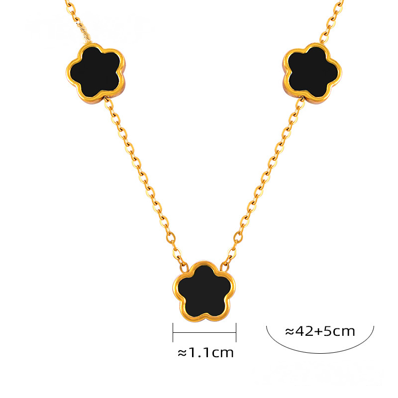 Flower Inlay White Shell Bracelet Necklace Earrings Jewelry Suit