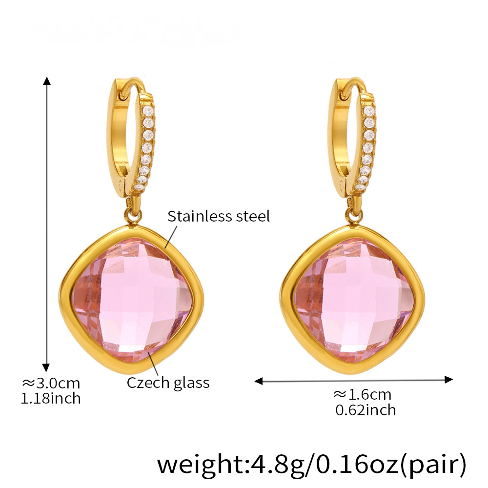 Diamond Cut Czech Glass Full Diamond Huggie Earrings