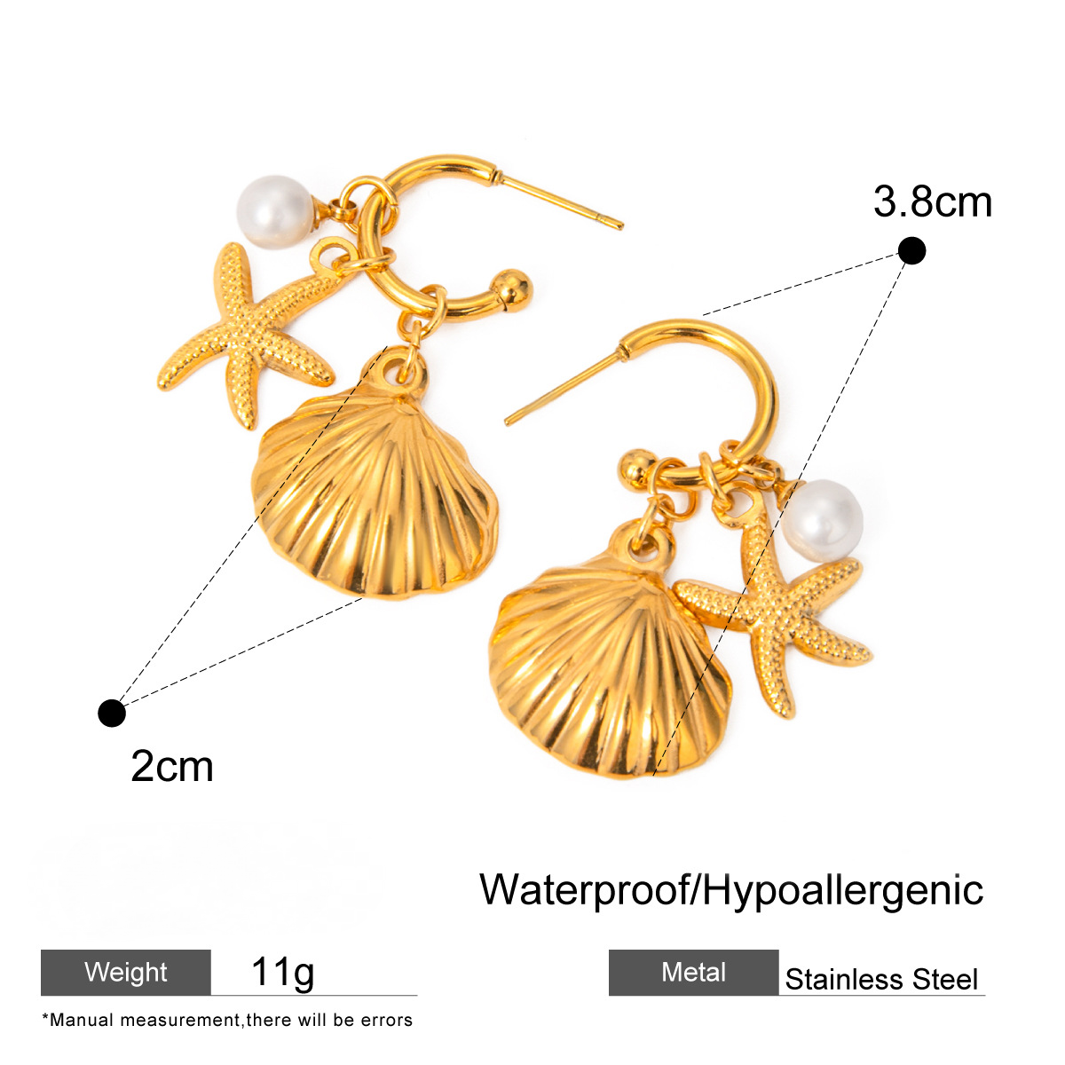 Stainless Steel Beach Vacation Style Stud Earrings