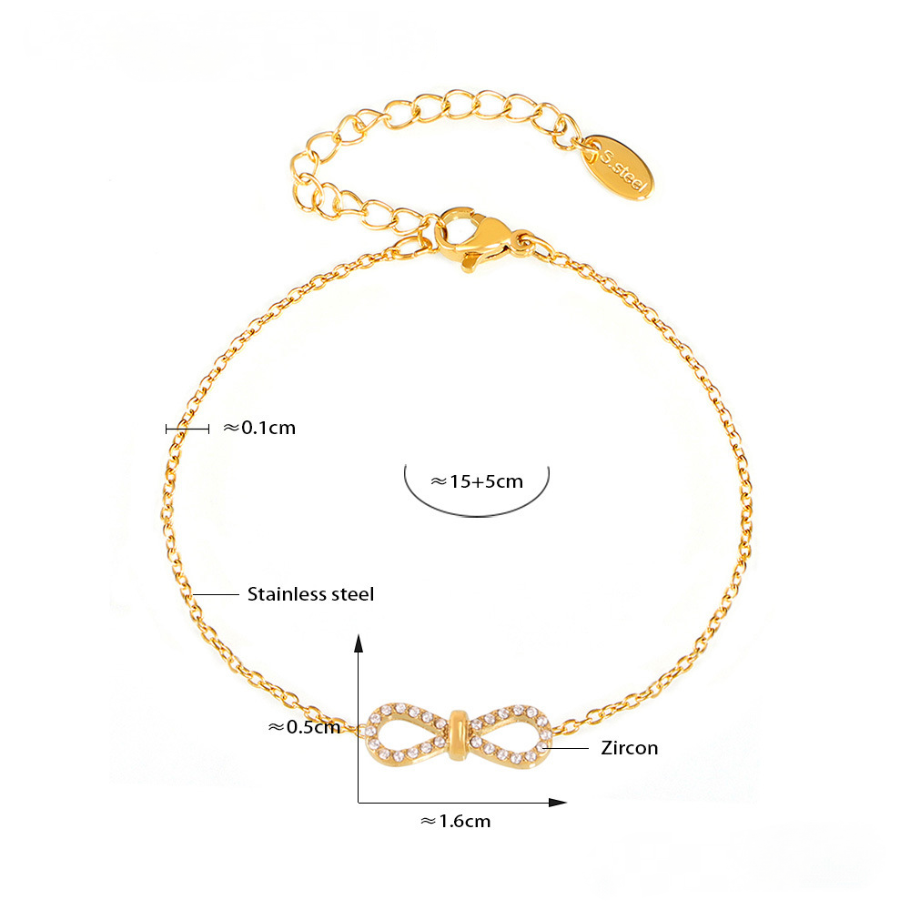 Figure 8 Pendant Inlay Cubic Zirconia Necklace Bracelet Jewelry Suit