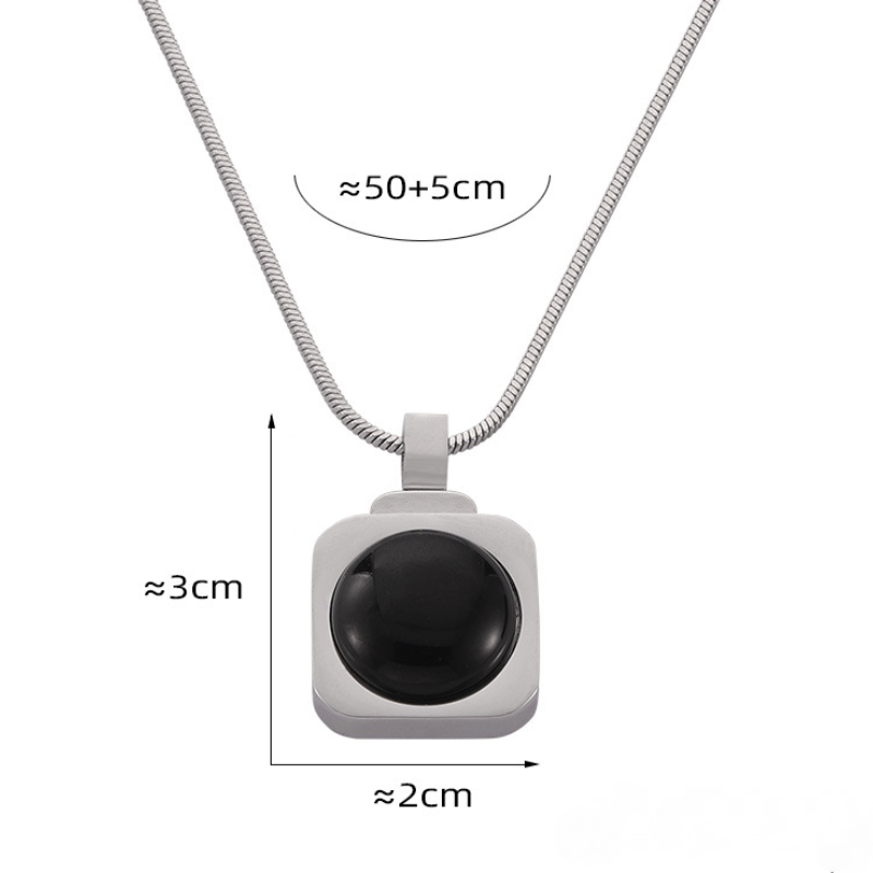 Square Inlay Tiger Eye Stone Pendant Necklace Water Drop Shaped Earrings Jewelry Suit