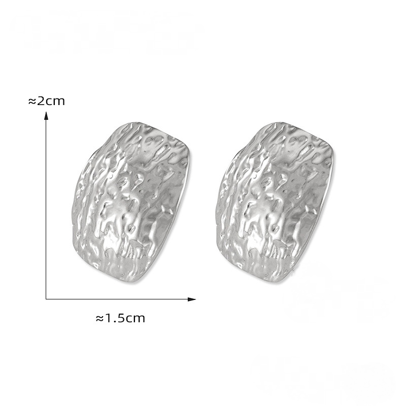 18K Gold PVD Stainless Steel Irregular Texture Earrings