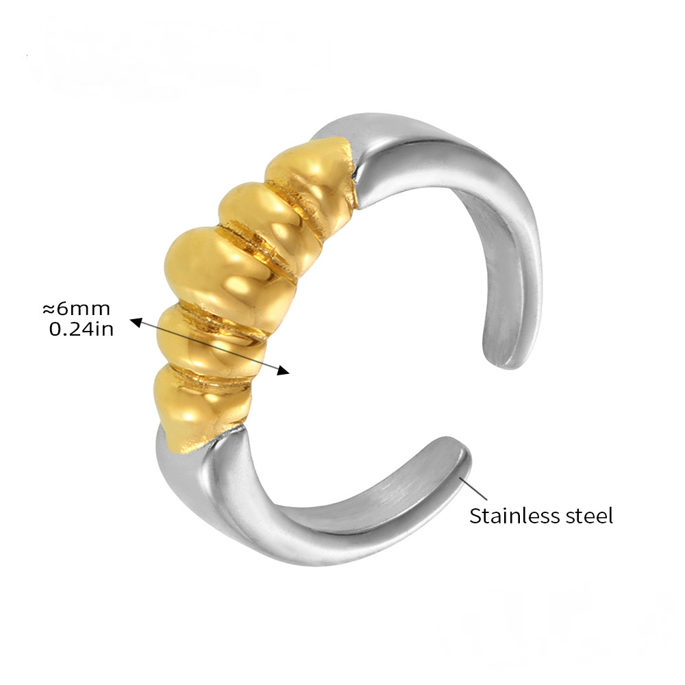 Stainless Steel Textured Cuff Ring