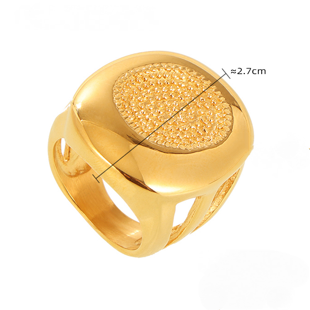 Stainless Steel Palm Print Signet Ring