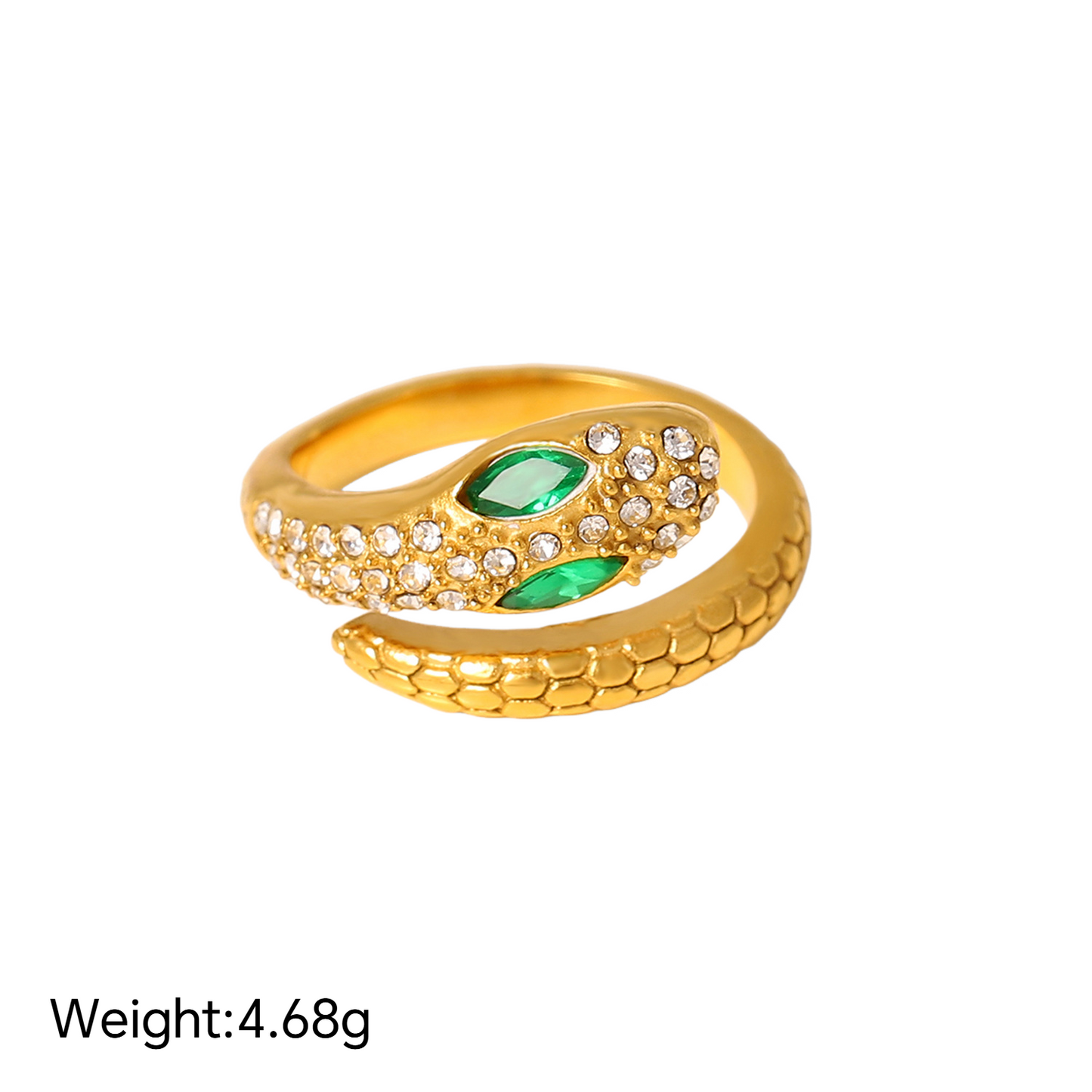 Stainless Steel Snake-shaped Open Ring