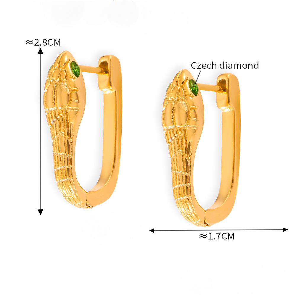 Stainless Steel Snake Huggie Earrings