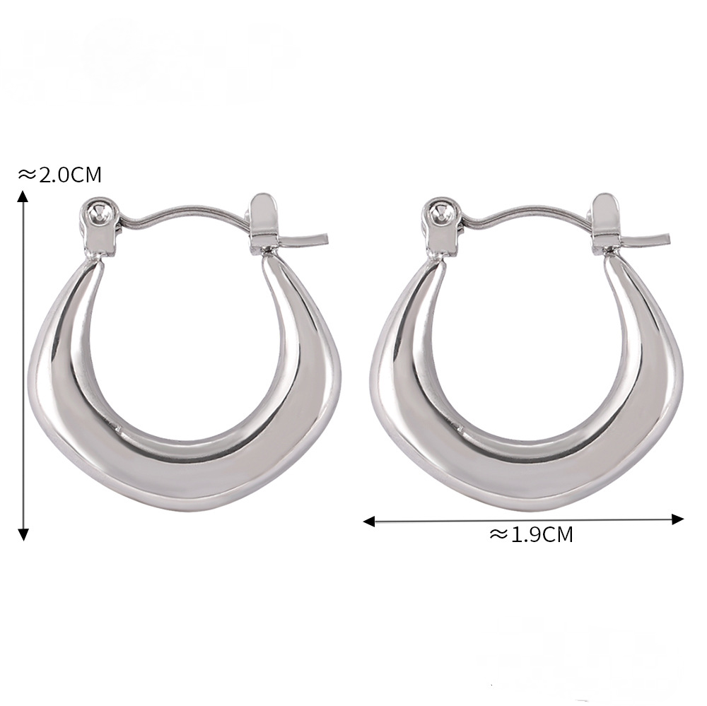 Stainless Steel Personalized Polished Hoop Earrings