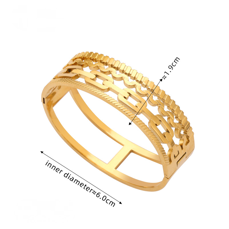 Retro Personalized Leaf Pattern Stainless Steel Bracelet