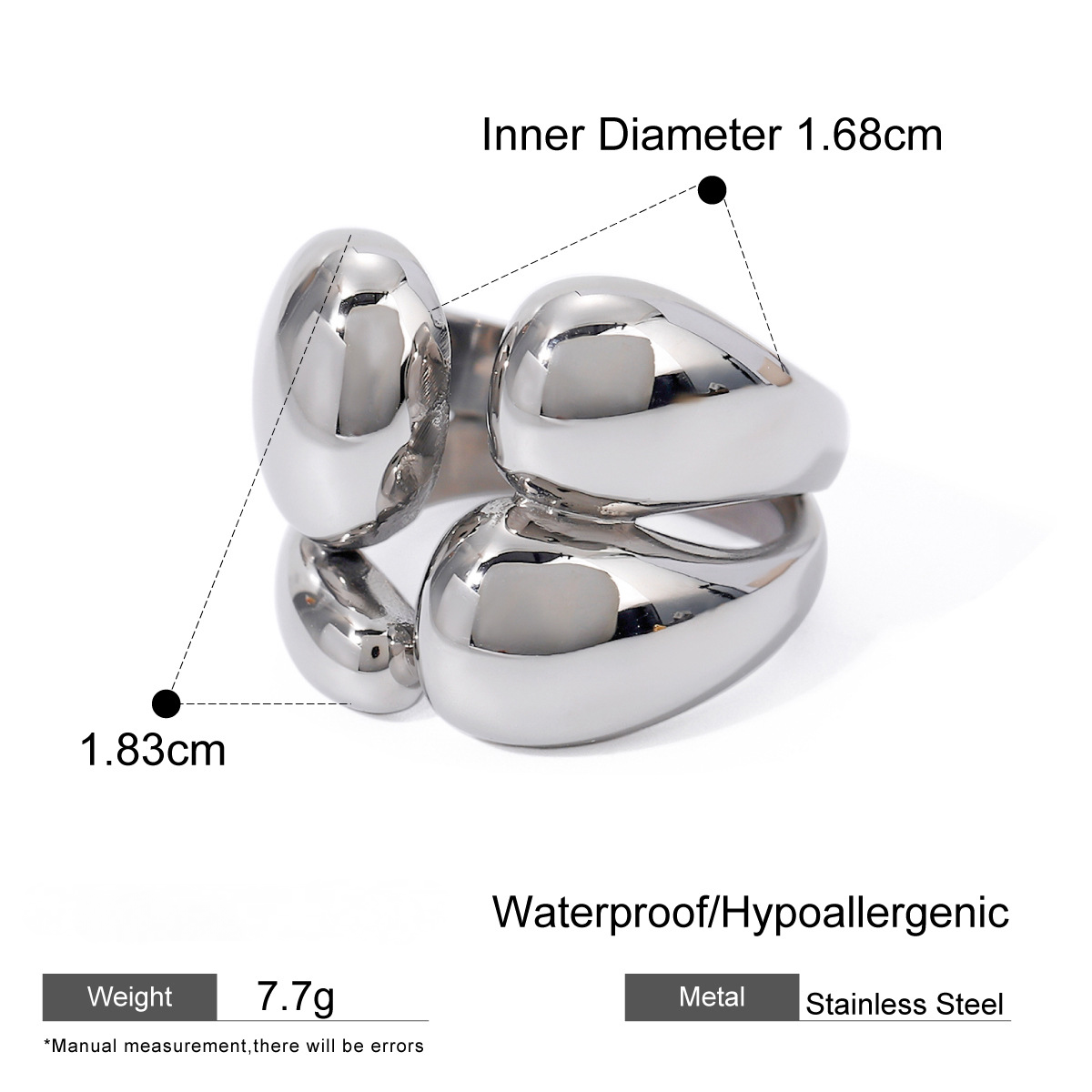 Stainless Steel Geometric Ring Combination