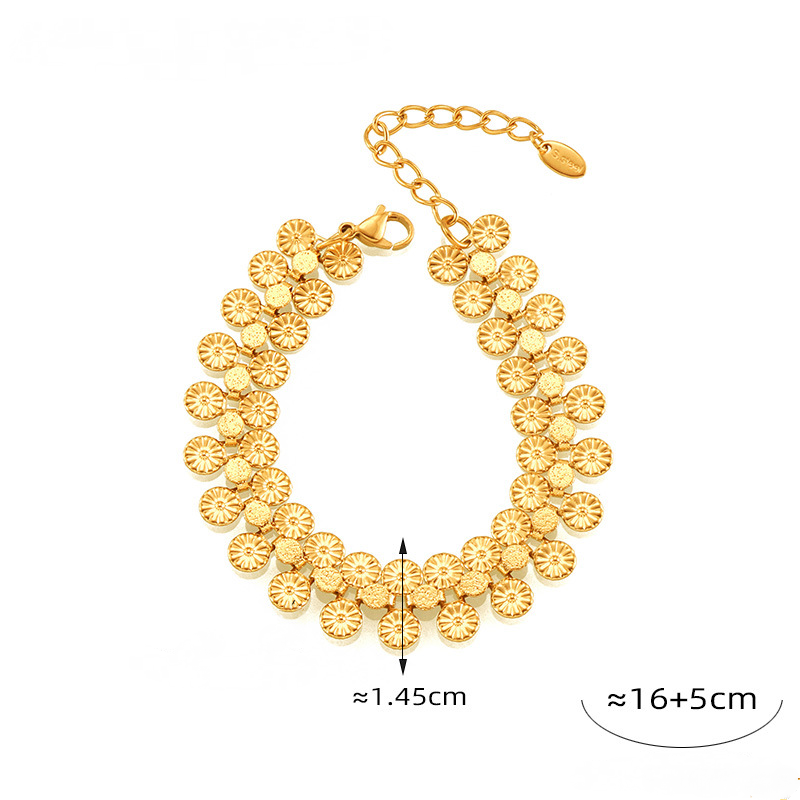 Vintage Pattern Round Plate Necklace Bracelet Jewelry Suit