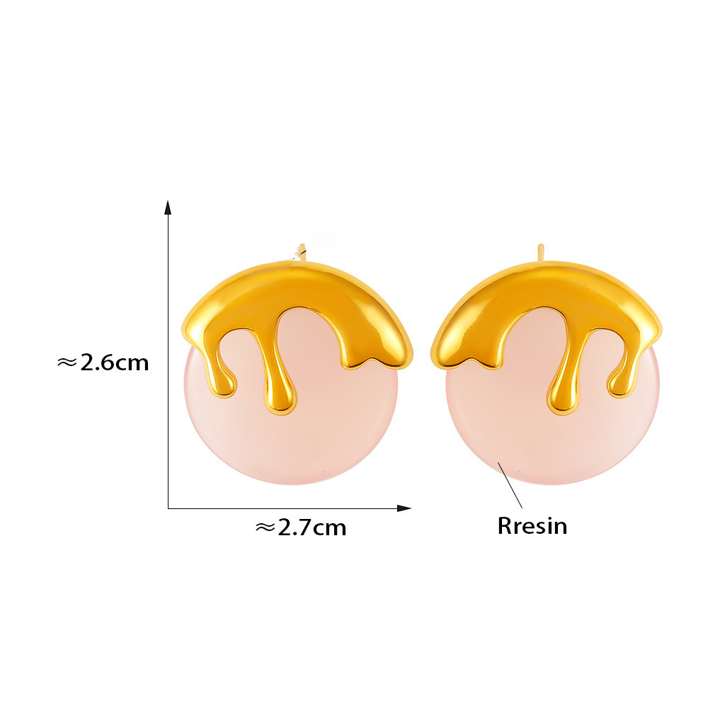 Round Ice Cream Stainless Steel Stud Earrings