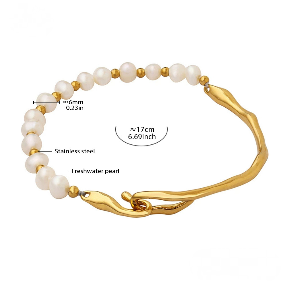 Stainless Steel Personalized Freshwater Pearl Bracelet