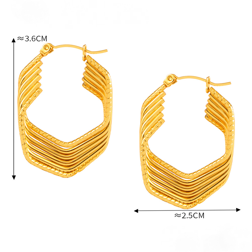 Stainless Steel Multi-layered Hoop Earrings