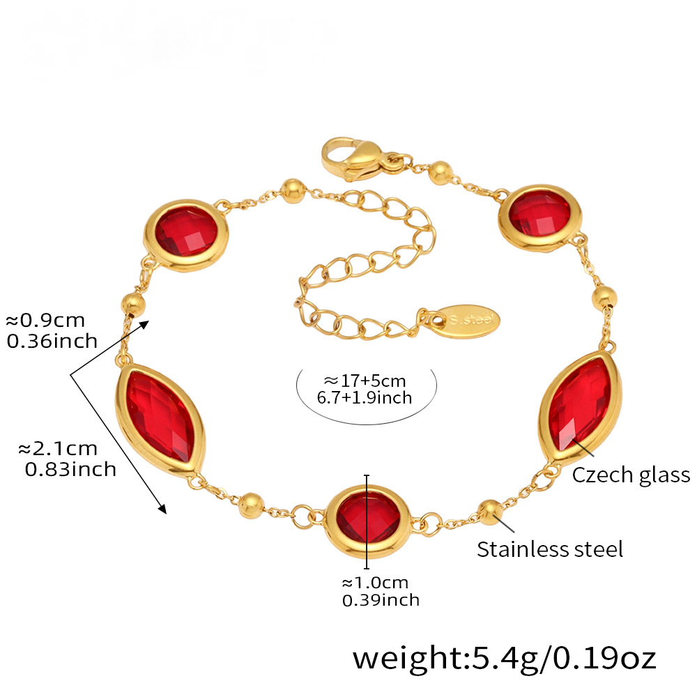 Dopamine Transparent Cut Glass Small Steel Ball Bracelet