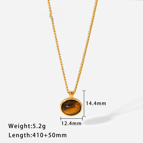 Stainless Steel Tiger's Eye Necklace Bracelet Ring Earrings Jewelry Suit