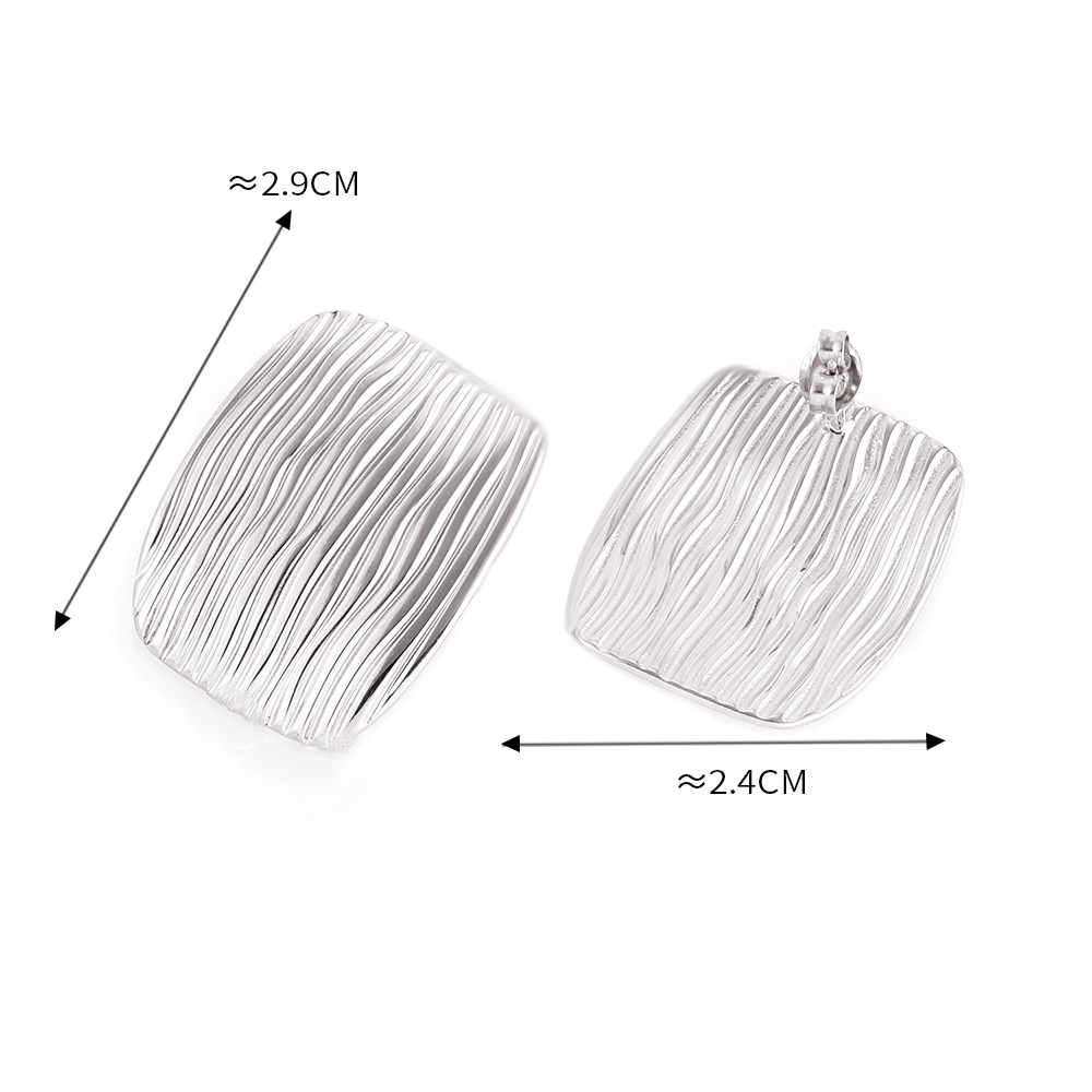 Multi-layered Square Ring Earrings Jewelry Suit