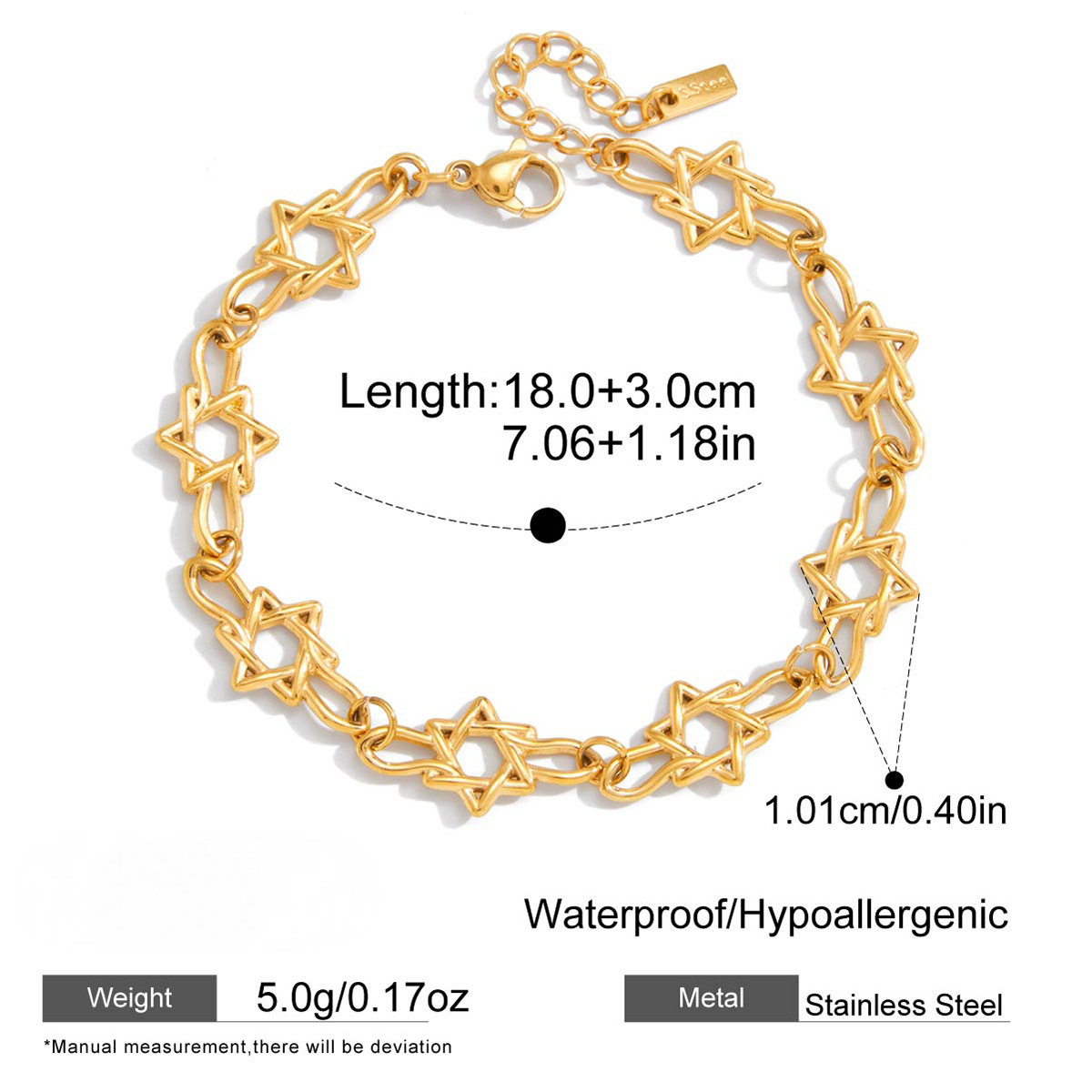 Stainless Steel Rhinestone Heart Valentine's Day Bracelet