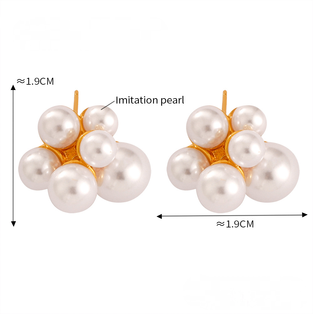 Stainless Steel Irregular Imitation Pearl Stud Earrings