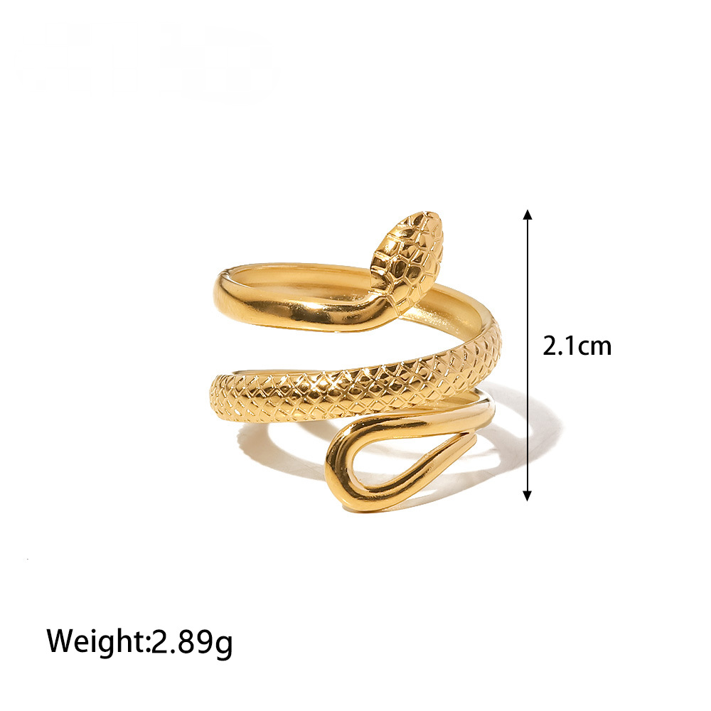 Stainless Steel Snake-shaped Open Ring