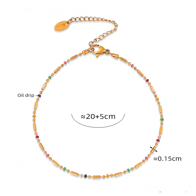 Beaded Oil Drop Necklace Bracelet Anklet Jewelry Suit