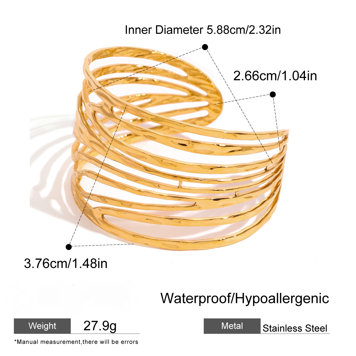 Stainless Steel Ocean Series Wide Face Bracelet