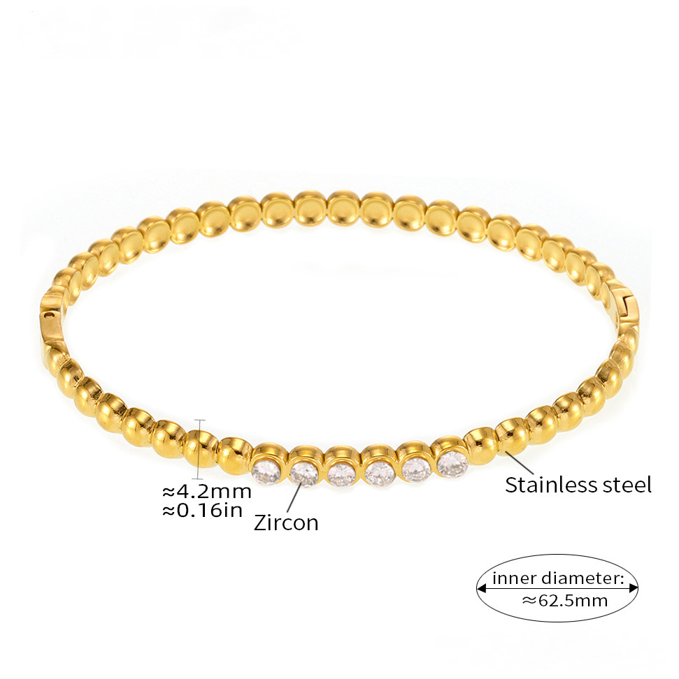 Stainless Steel Cubic Zirconia Pearl Bracelet