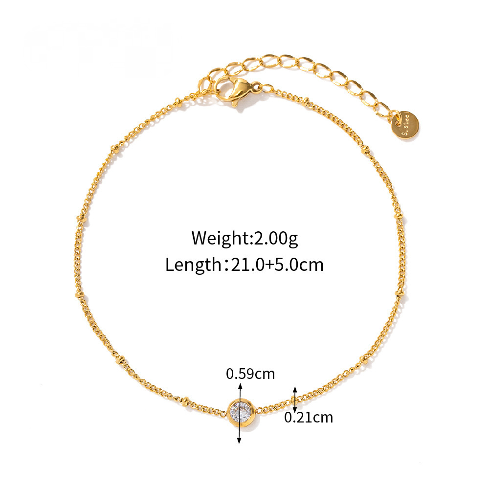 Stainless Steel Double-layer Turquoise Pendant Anklet